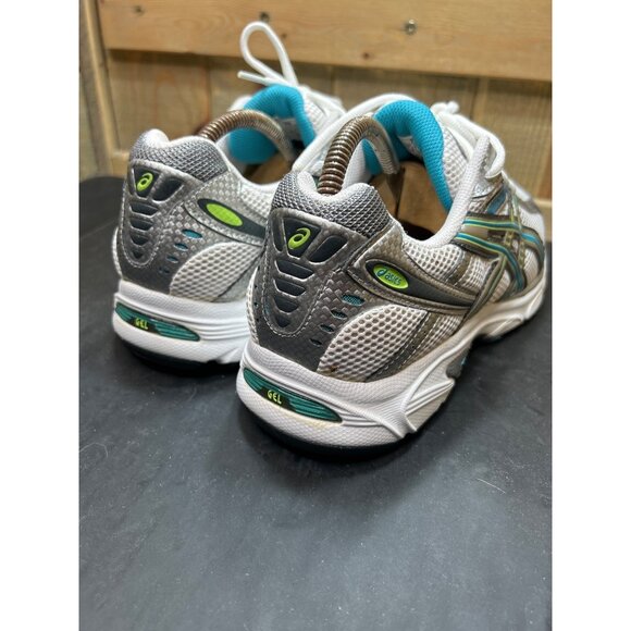 Asics Gel-Kanbarra 4 Womens Running Shoes Size 11 White Mesh W/ Teal & Lime - Picture 5 of 11